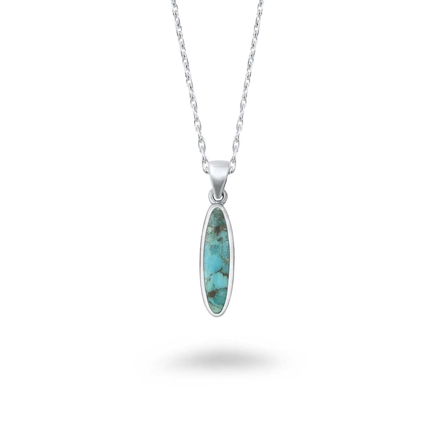 Long Oval Shaped Turquoise Necklace