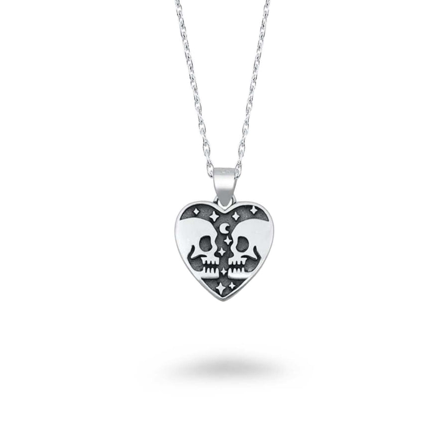 Skull Heart Lovers Necklace