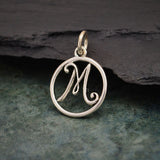 Circle Script Initial Necklace
