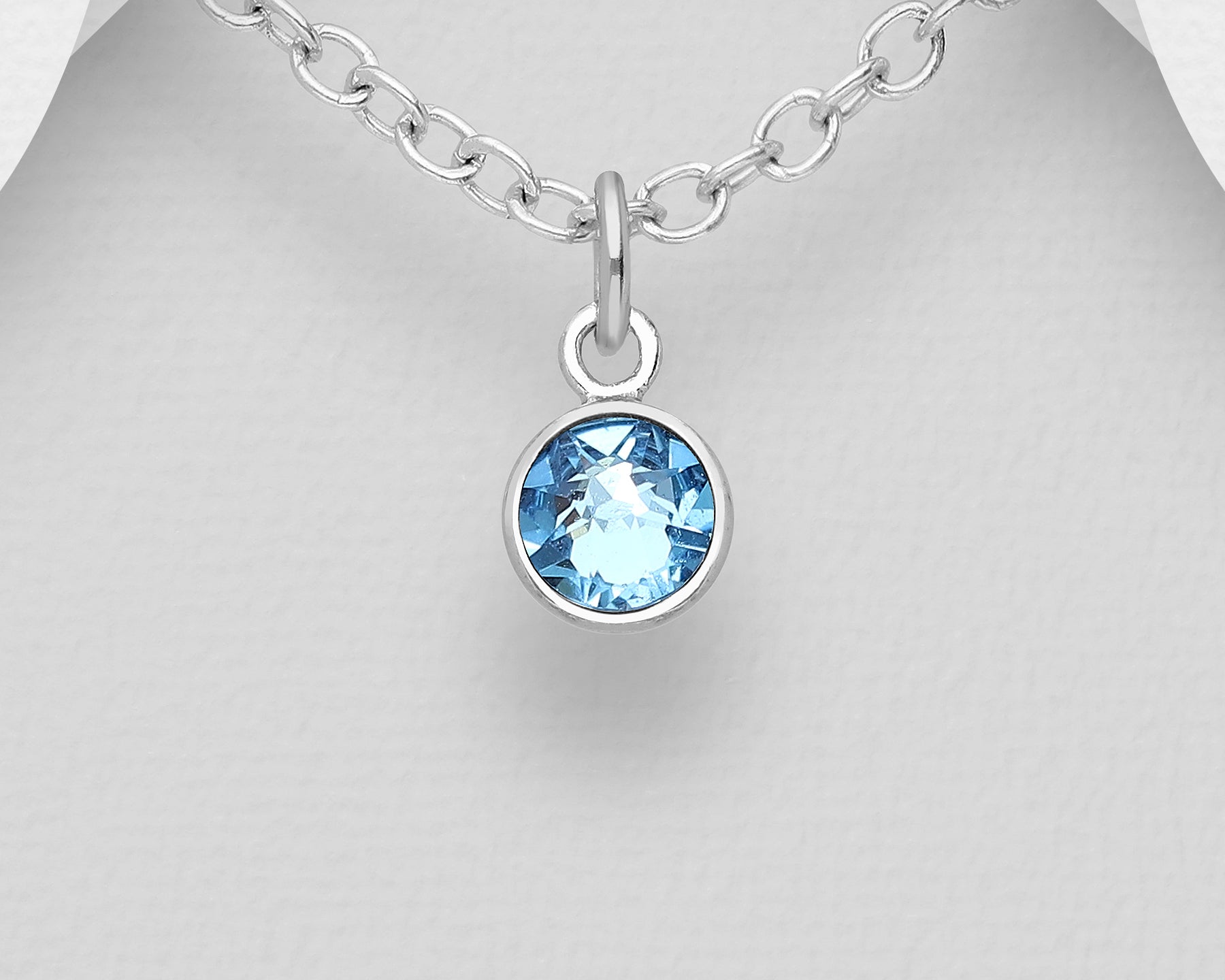 Small Swarovski Round Birthstone Necklace
