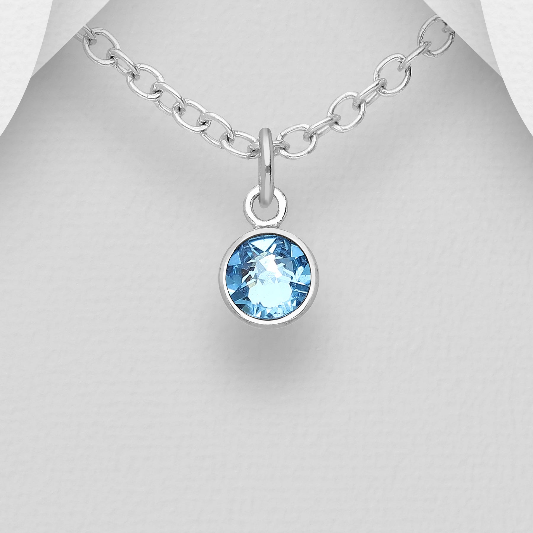 Small Swarovski Round Birthstone Necklace