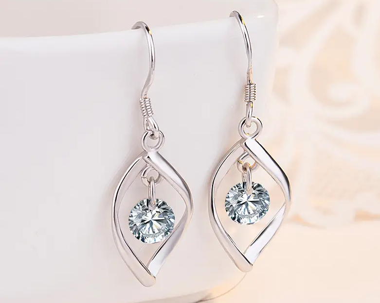 Shepherd Hook Marquis CZ Earrings