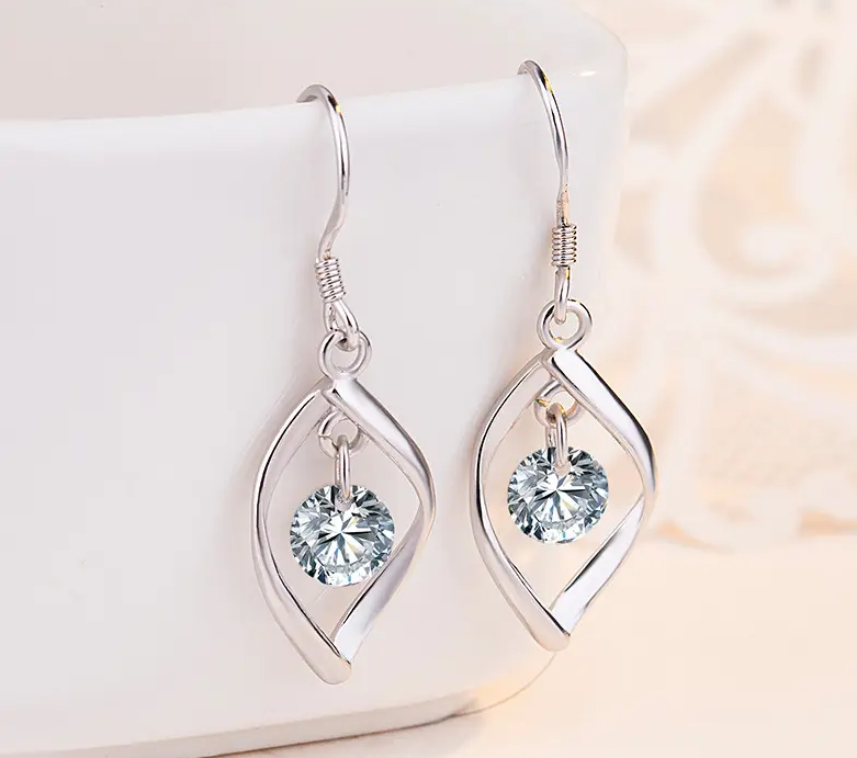 Shepherd Hook Marquis CZ Earrings