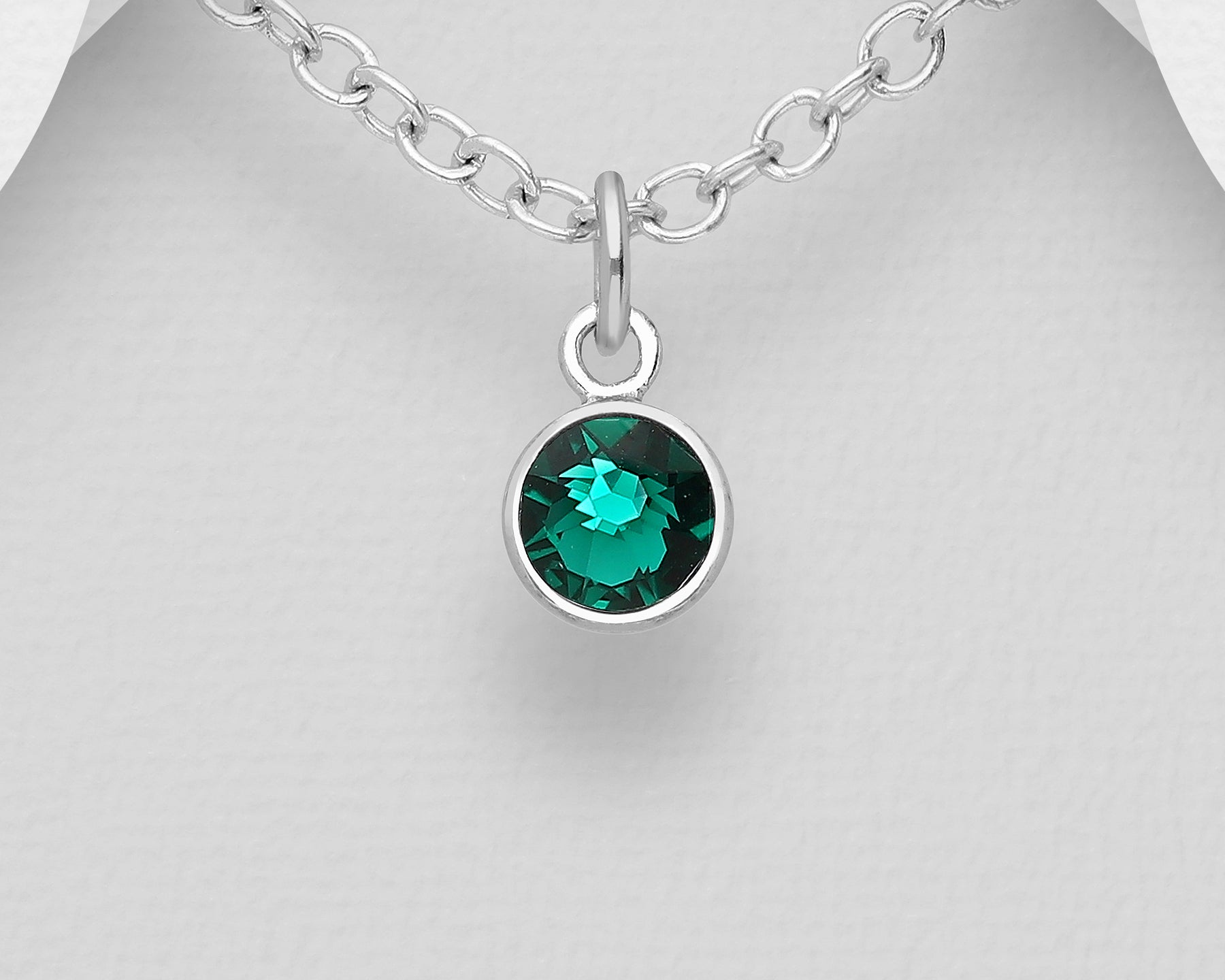 Small Swarovski Round Birthstone Necklace