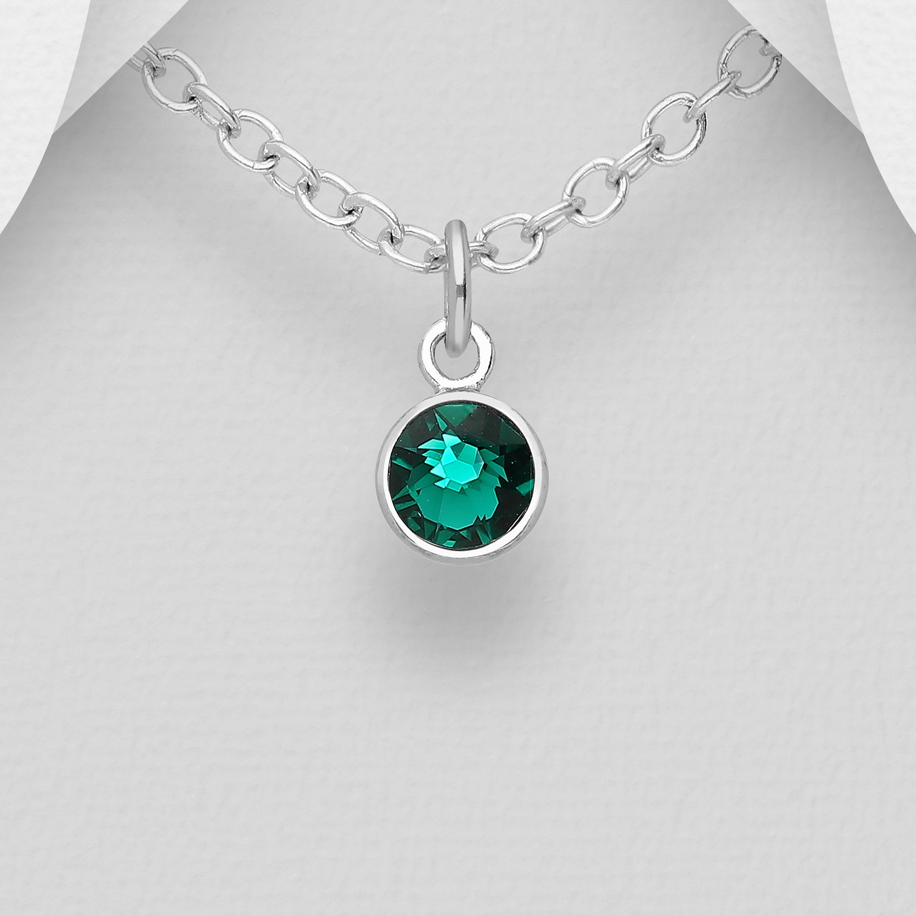 Small Swarovski Round Birthstone Necklace