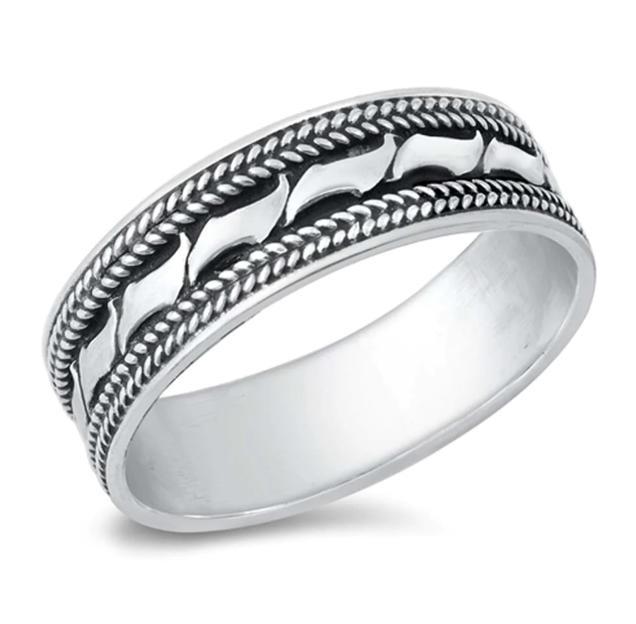 Sterling Silver Center Design Ring
