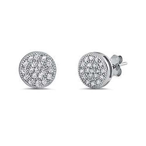 Micro Pave CZ Round Stud Earrings