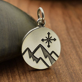 Mountain and Compass Necklace