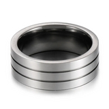 Smooth Oxidized Double Lined Ring