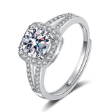 Square Top Moissanite Adjustable Ring