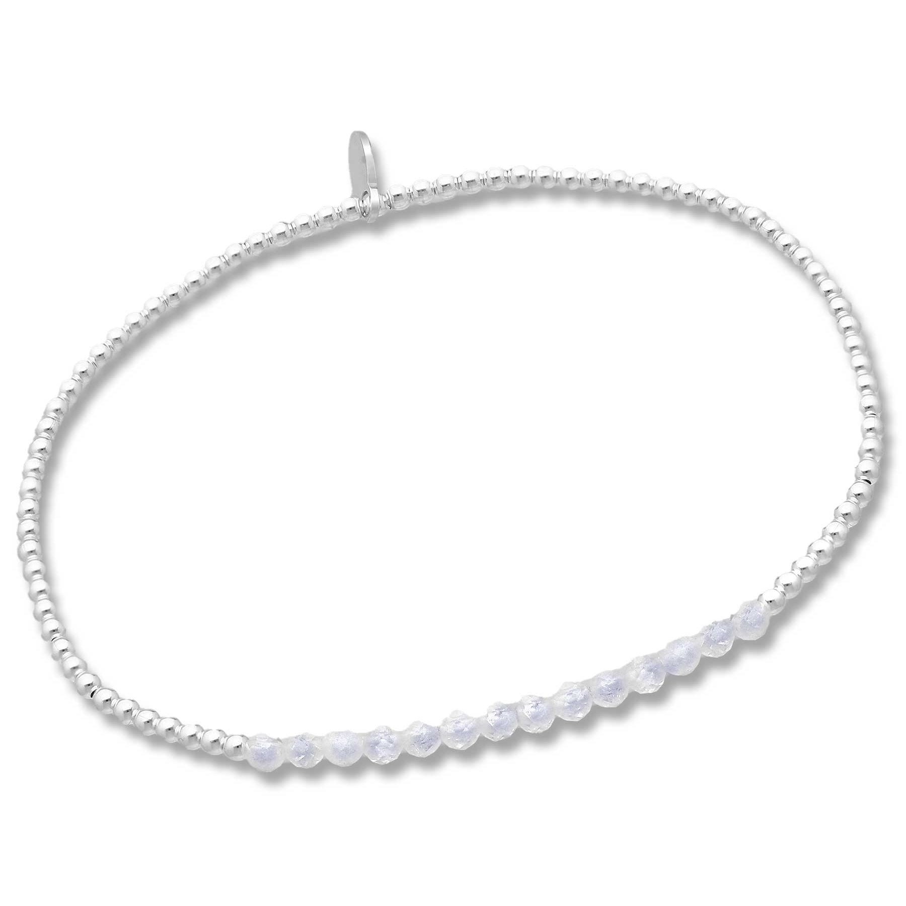 Gemstone Silver Stretch Bracelet