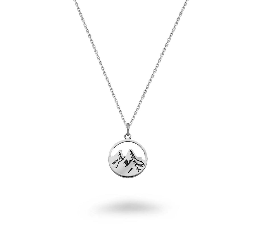 Silver turquoise necklace, mountain necklace, bird necklace, silver je –  blueskyblackbird
