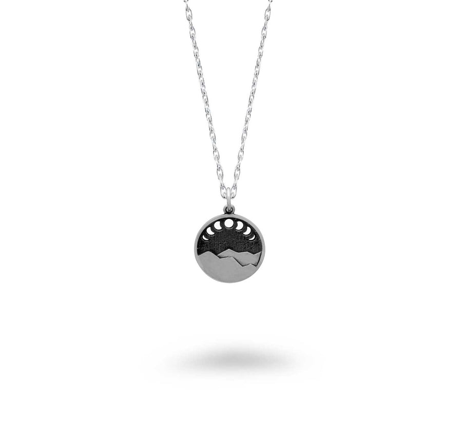 Mountains with Moon Phases Necklace