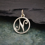 Circle Script Initial Necklace