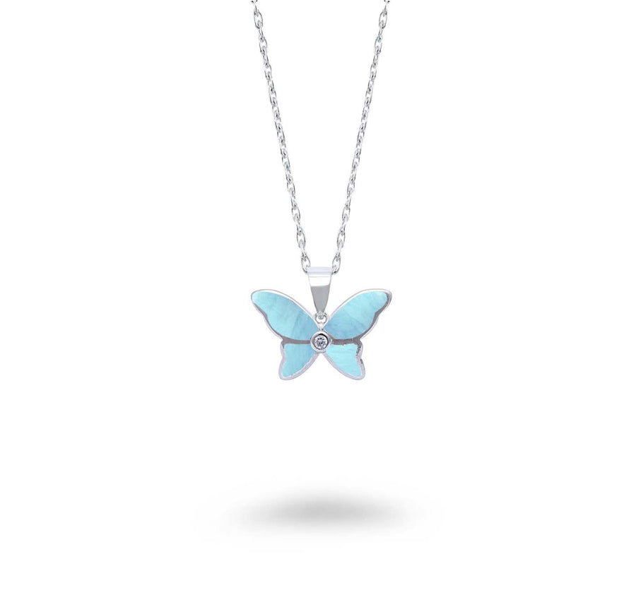 Larimar Butterfly Necklace