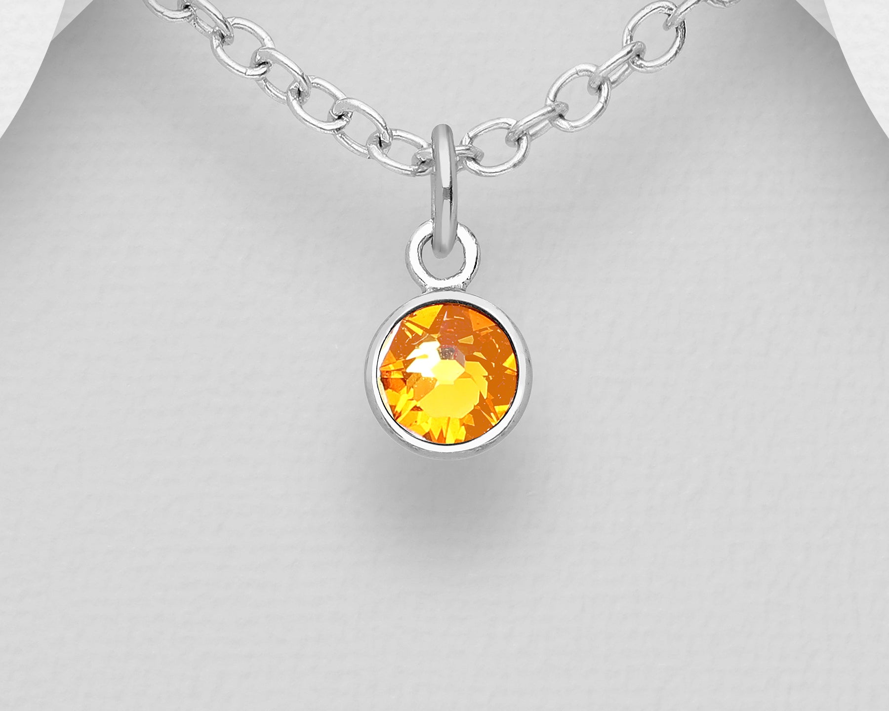Small Swarovski Round Birthstone Necklace