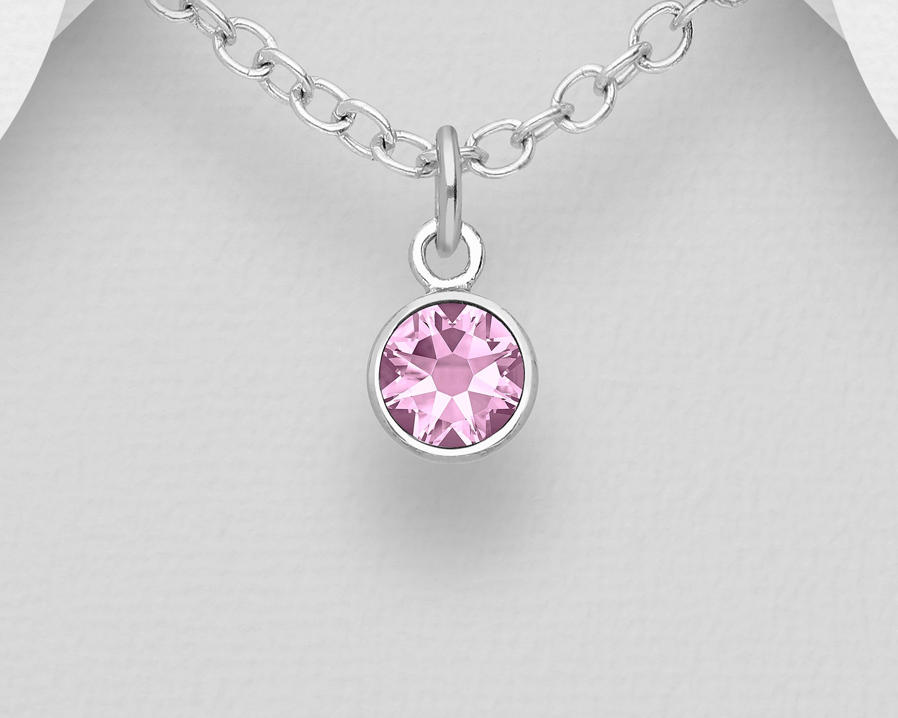 Small Swarovski Round Birthstone Necklace