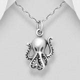 Oxidized Octopus Necklace