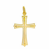 10KT Outlined Cross Necklace 18"