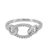 CZ Oval Linked Ring