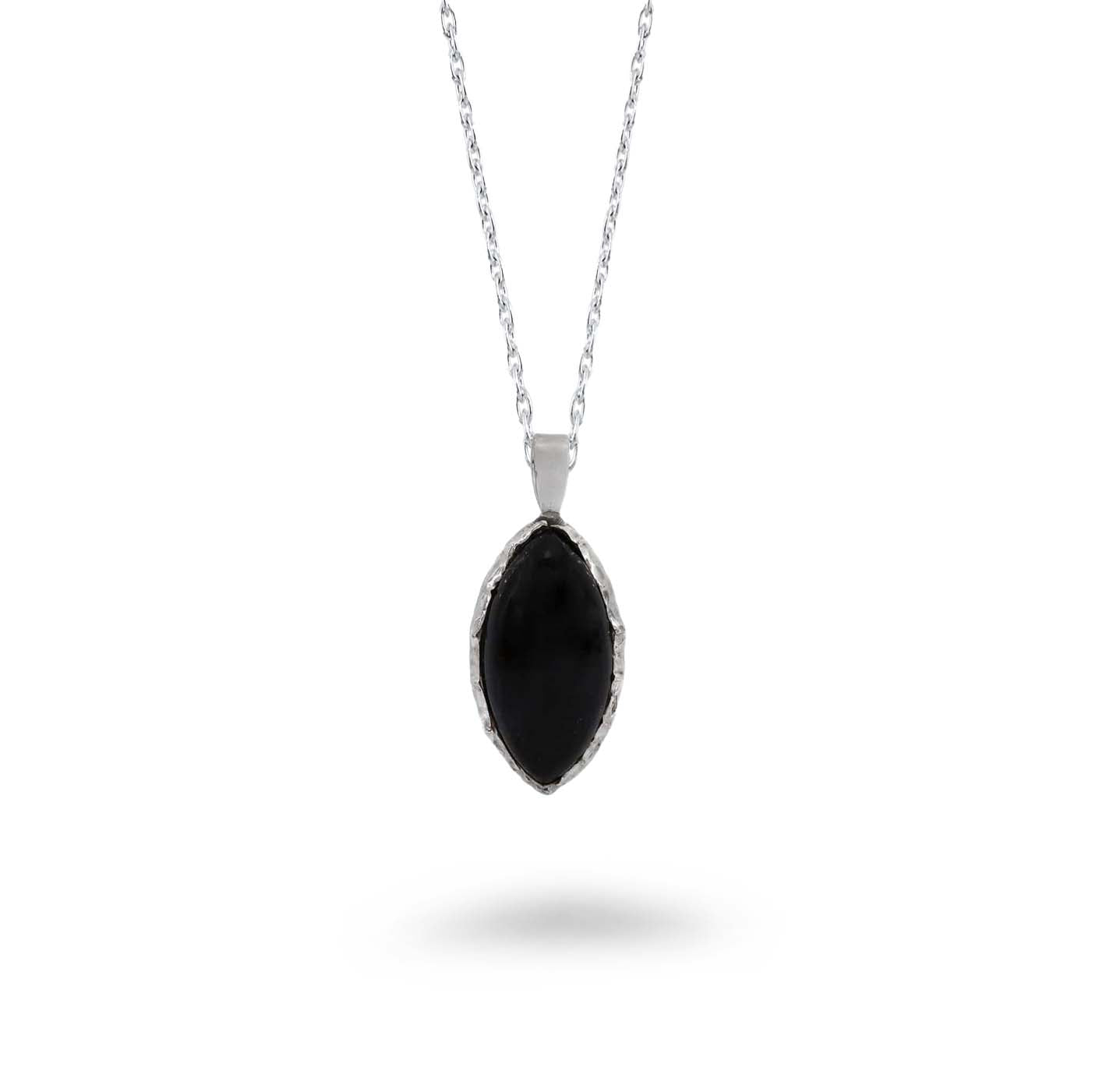 Oval Beveled Semi-Precious Necklace