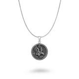 Circle Oxidized Eagle Necklace