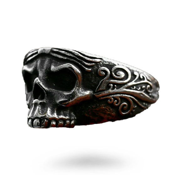 Oxidized Statement Skull Ring