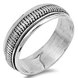 Sterling Silver Lined Spinner Ring