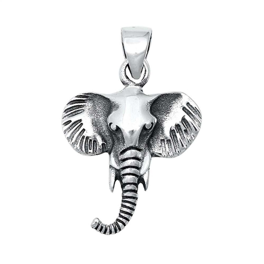 Oxidized Elephant Front Facing Necklace