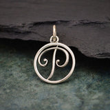Circle Script Initial Necklace