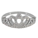CZ Crown Silver Ring