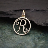 Circle Script Initial Necklace