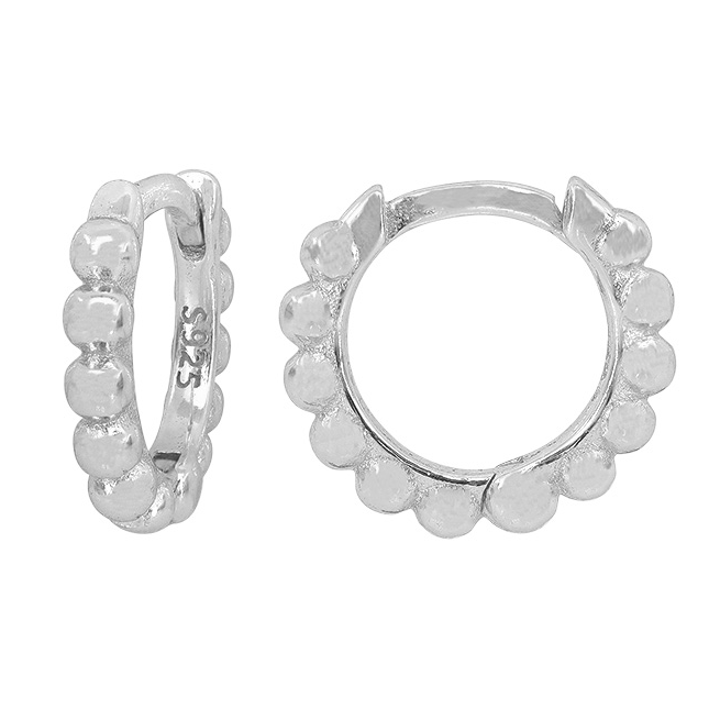 Beaded Huggie Earrings 11mm