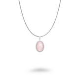 Oval Smooth Rose Quartz Necklace