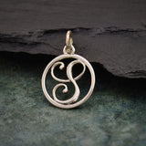 Circle Script Initial Necklace