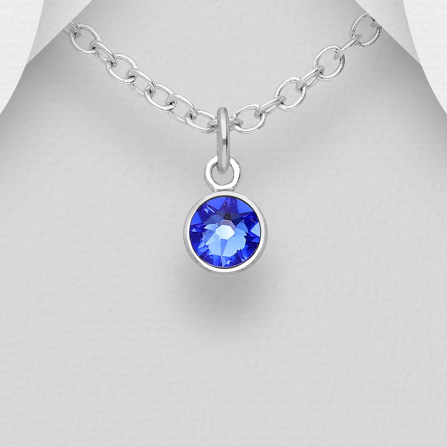 Small Swarovski Round Birthstone Necklace