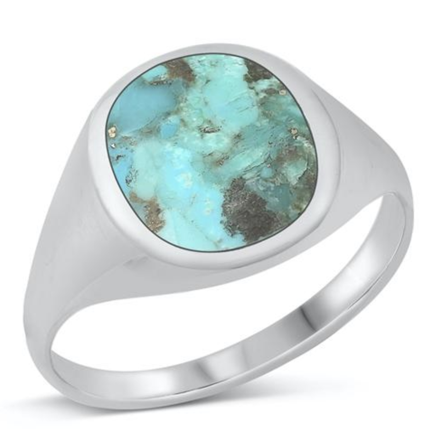 Sterling Silver Turquoise Signet Ring