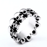 Steel Skull Eternity Ring