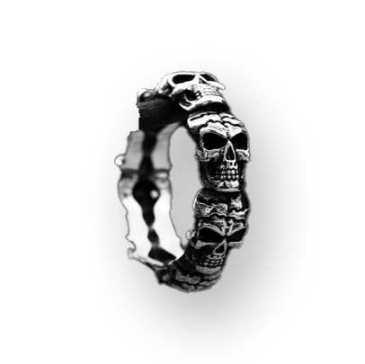 Stainless Steel Skull Eternity Ring