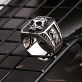 Skull and Falcon Signet Ring