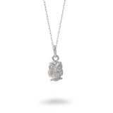 Small Silver Textured Owl Necklace