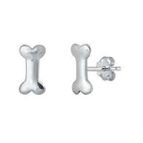 Smooth Dog Bone Stud Earrings