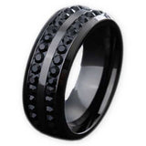 Stainless Steel Double CZ Eternity Ring