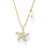 CZ Encrusted Starfish Necklace