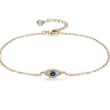 CZ Blue Evil Eye Chain Anklet