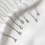 Silver Smooth Capital Initial Necklace