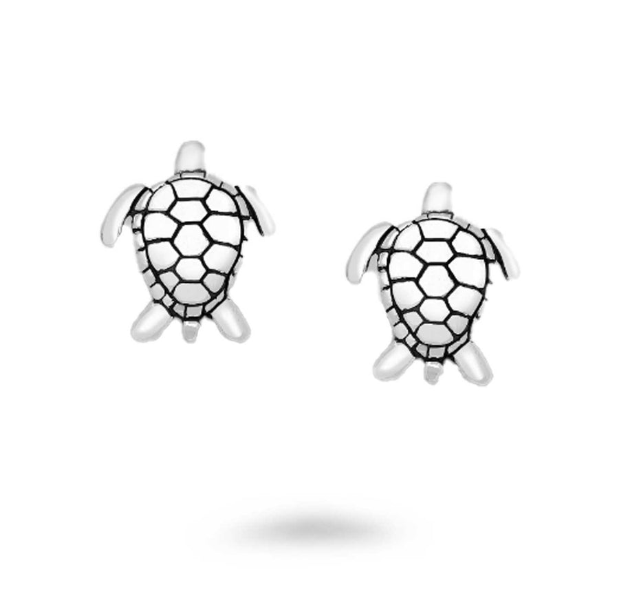 Silver Turtle Post Earrings