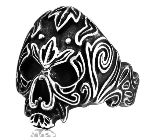 Stylized Skull Signet Ring