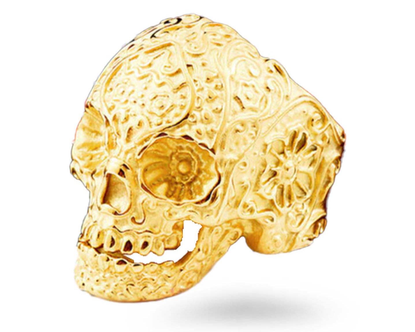 Stainless Steel Sugar Skull Ring