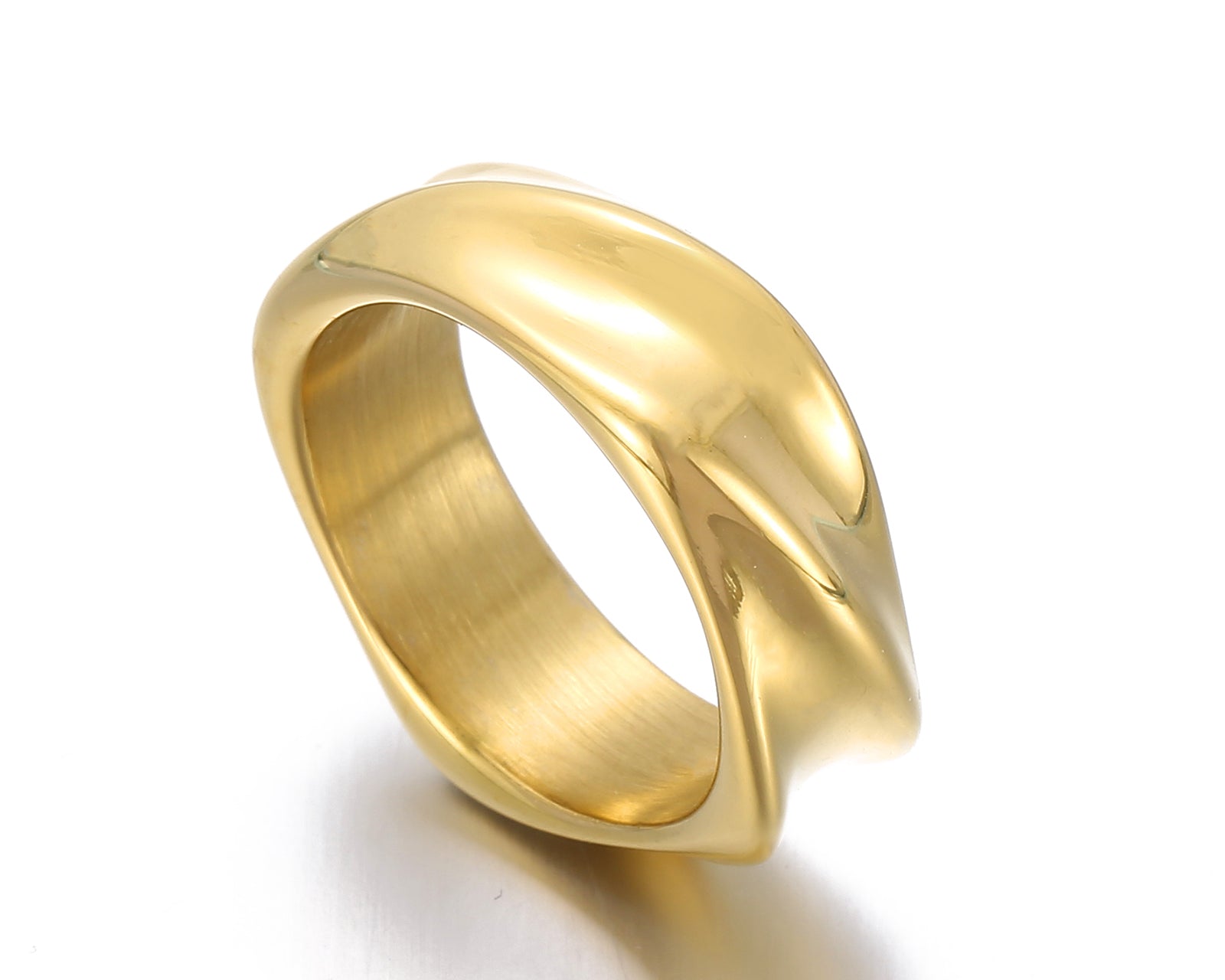 Swirl Texture Stainless Steel Ring
